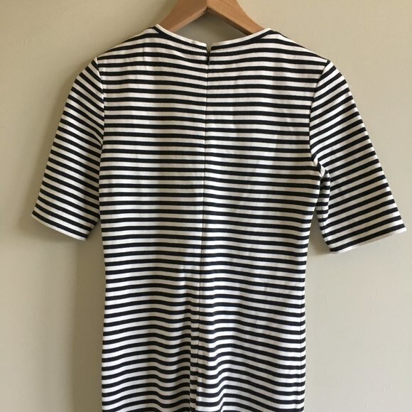 Tibi Striped Knit Shift Dress Cotton Short Sleeve - Picture 7 of 7